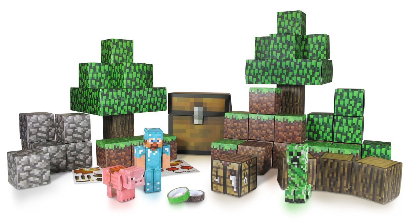 Minecraft Papercraft Overworld Deluxe Set, Over 90 Pieces